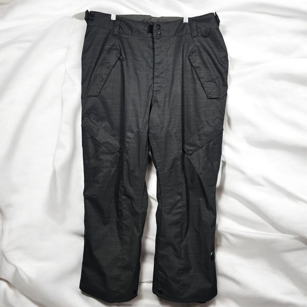 RIDE Snowboards Pants‎ Mens XXL Gray Plaid 10K Insulated Lined Snow Ski Outdoors
